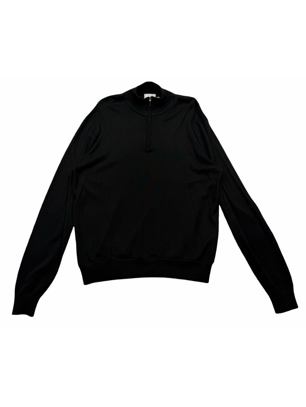 Suitsupply Silk Wool Cashmere 1/4 Quarter Zip Sweater Black Size XL